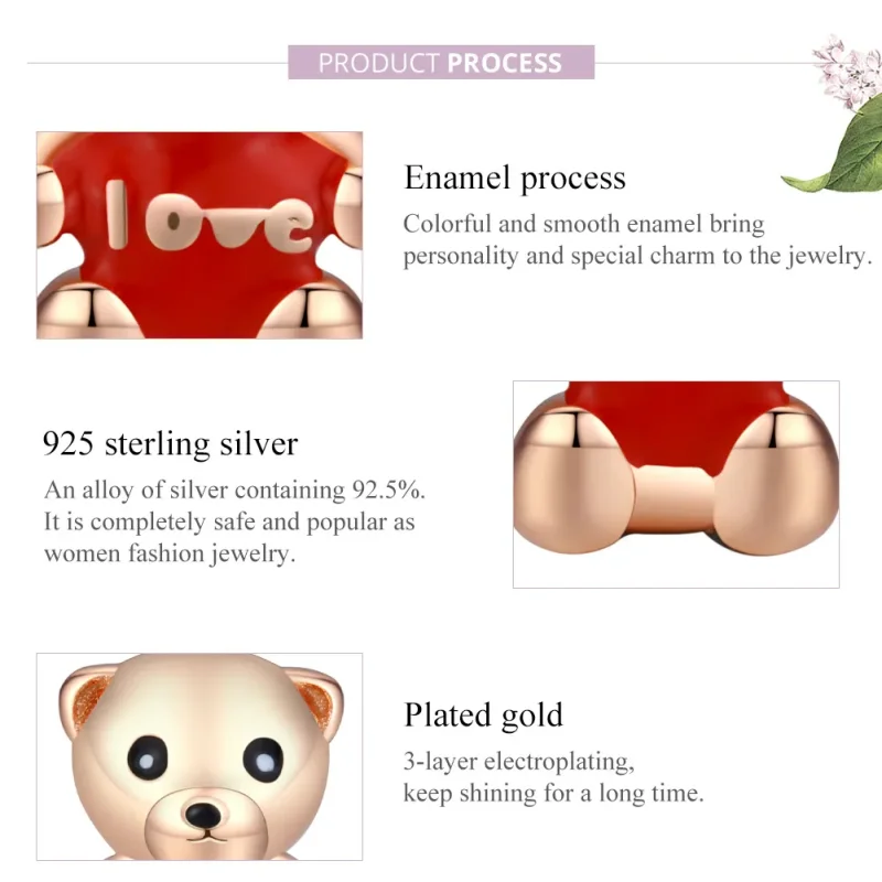 (zdjęcie do) Charms Typu Pandora Miś - BSC228 - Wyświetl 8