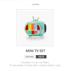 Charms Typu Pandora Mini kolorowy telewizor - SCC1861