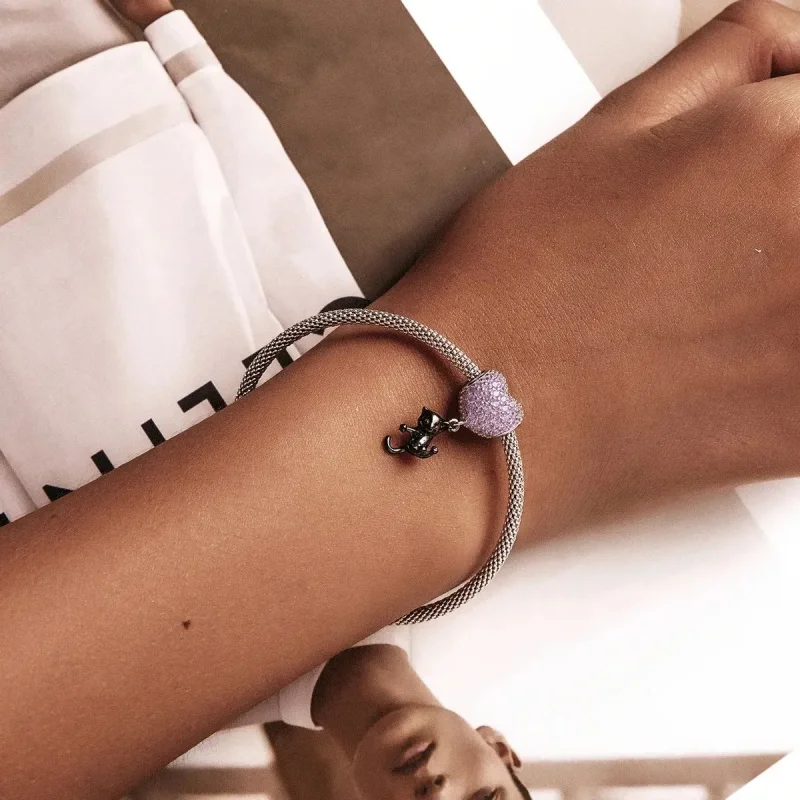 (zdjęcie do) Charms Typu Pandora Miłość Balon Czarny Kot - SCC2115 - Wyświetl 5