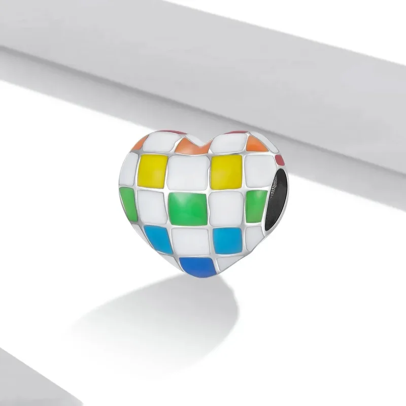 (zdjęcie do) Charms Typu Pandora Miłość Tęczowa szachownica - SCC2131 - Wyświetl 2