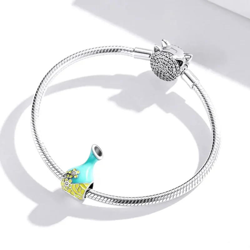 (zdjęcie do) Charms Typu Pandora Miętowa Zielona Butelka Wina - SCC1920 - Wyświetl 3