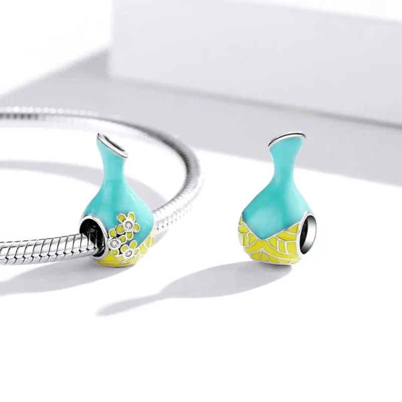 (zdjęcie do) Charms Typu Pandora Miętowa Zielona Butelka Wina - SCC1920 - Wyświetl 4