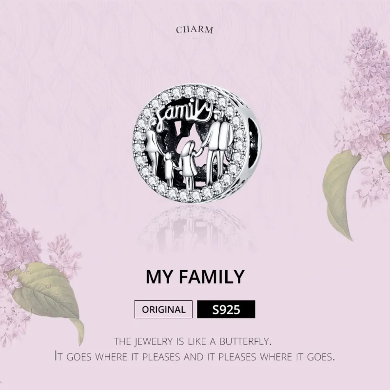 (zdjęcie do) Charms Typu Pandora Moja rodzina - SCC1184 - Wyświetl 2