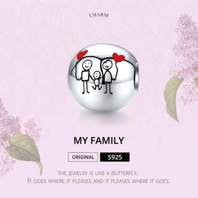 (zdjęcie do) Charms Typu Pandora Moja rodzina - SCC1339 - Wyświetl 6