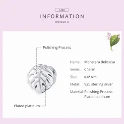 Charms Typu Pandora Monstera Deliciosa - BSC141