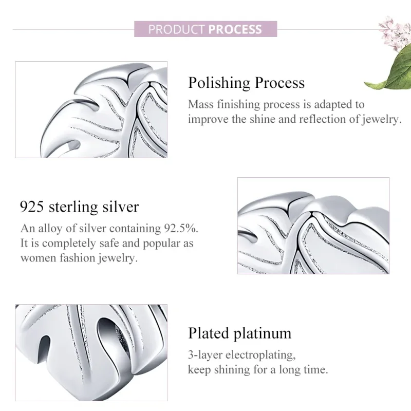 (zdjęcie do) Charms Typu Pandora Monstera Deliciosa - BSC141 - Wyświetl 8