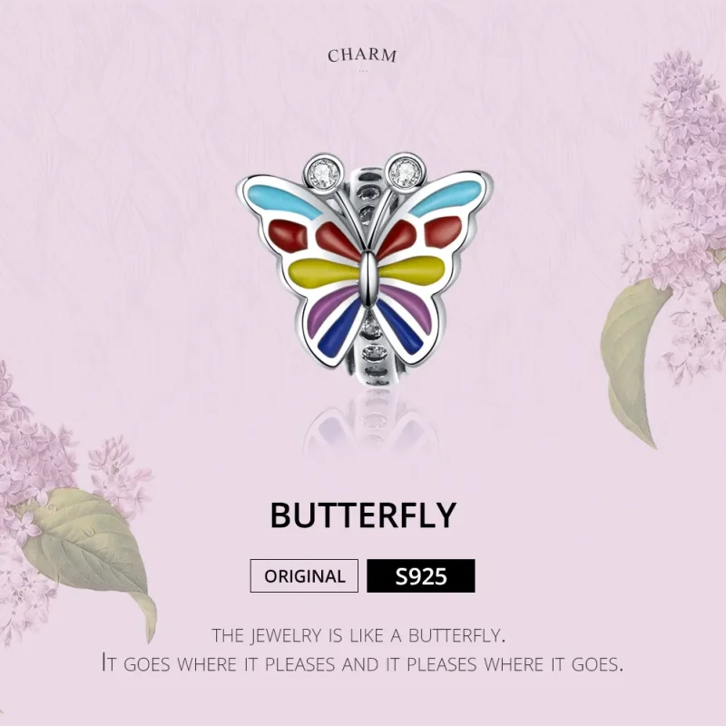 (zdjęcie do) Charms Typu Pandora Motyl - SCC1195 - Wyświetl 2