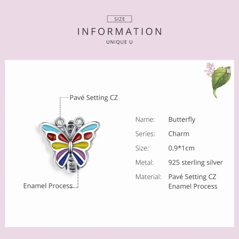 (zdjęcie do) Charms Typu Pandora Motyl - SCC1195 - Wyświetl 3