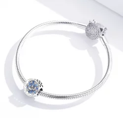 Charms Typu Pandora Niebieski kamień Tajemniczy nietoperz - SCC1554