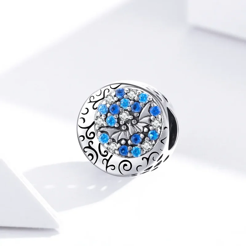 (zdjęcie do) Charms Typu Pandora Niebieski kamień Tajemniczy nietoperz - SCC1554 - Wyświetl 3
