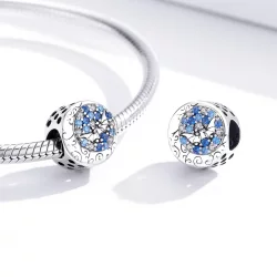 Charms Typu Pandora Niebieski kamień Tajemniczy nietoperz - SCC1554
