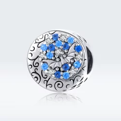 Charms Typu Pandora Niebieski kamień Tajemniczy nietoperz - SCC1554