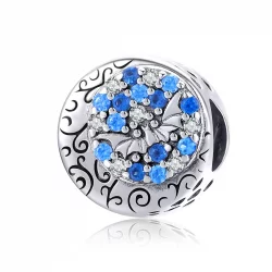 Charms Typu Pandora Niebieski kamień Tajemniczy nietoperz - SCC1554