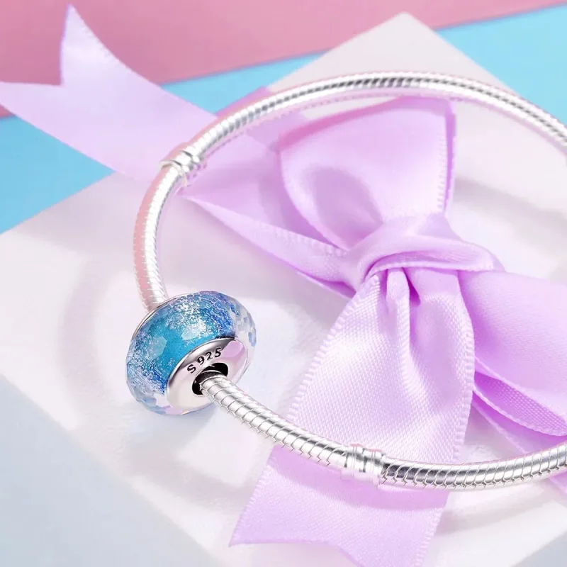 (zdjęcie do) Charms Typu Pandora Niebieski koralik ze szkła Murano - SCZ054 - Wyświetl 4