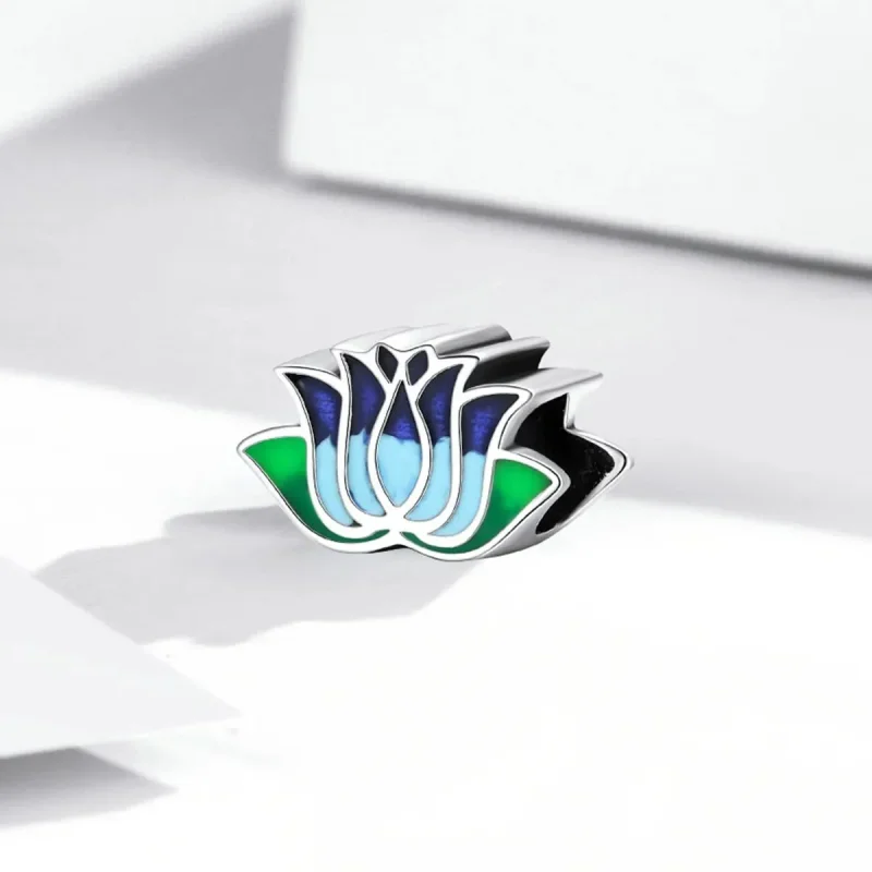 (zdjęcie do) Charms Typu Pandora niebieski lotos - SCC2020 - Wyświetl 2