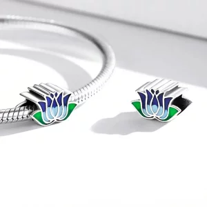 Charms Typu Pandora niebieski lotos - SCC2020