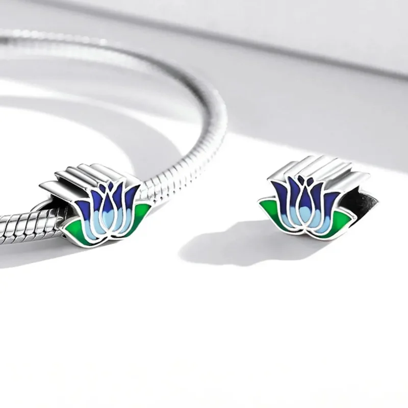 (zdjęcie do) Charms Typu Pandora niebieski lotos - SCC2020 - Wyświetl 4