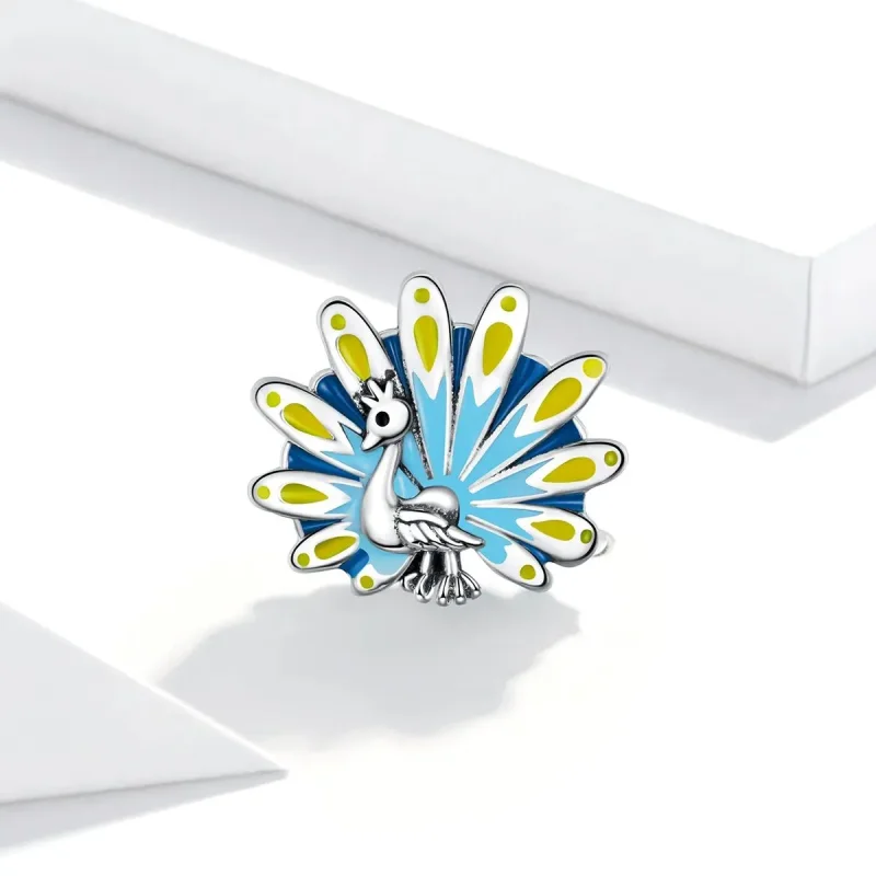 (zdjęcie do) Charms Typu Pandora niebieski paw - SCC1644 - Wyświetl 2