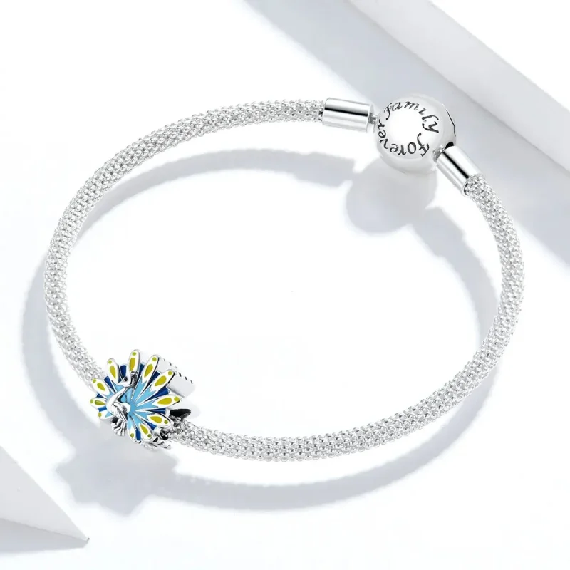 (zdjęcie do) Charms Typu Pandora niebieski paw - SCC1644 - Wyświetl 3