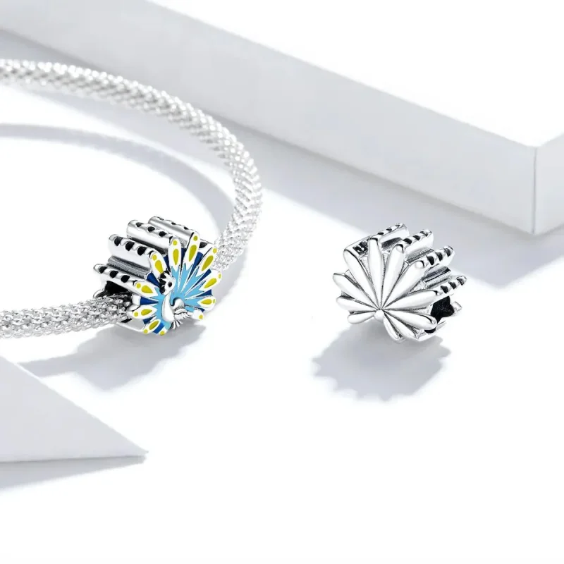 (zdjęcie do) Charms Typu Pandora niebieski paw - SCC1644 - Wyświetl 4