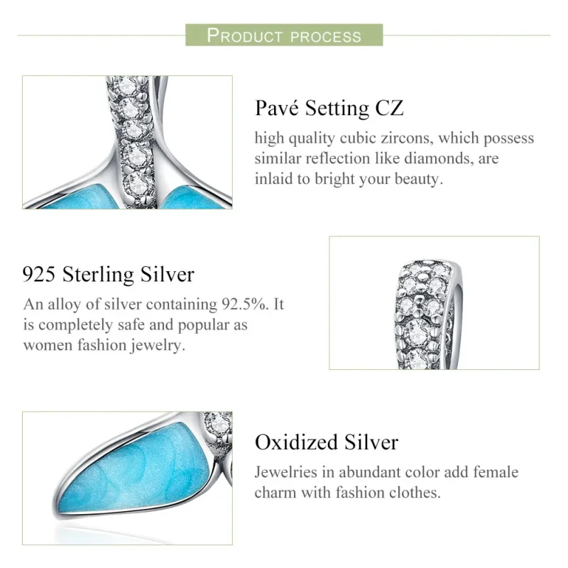 (zdjęcie do) Charms Typu Pandora Niebieski rybi ogon - SCC1067 - Wyświetl 5