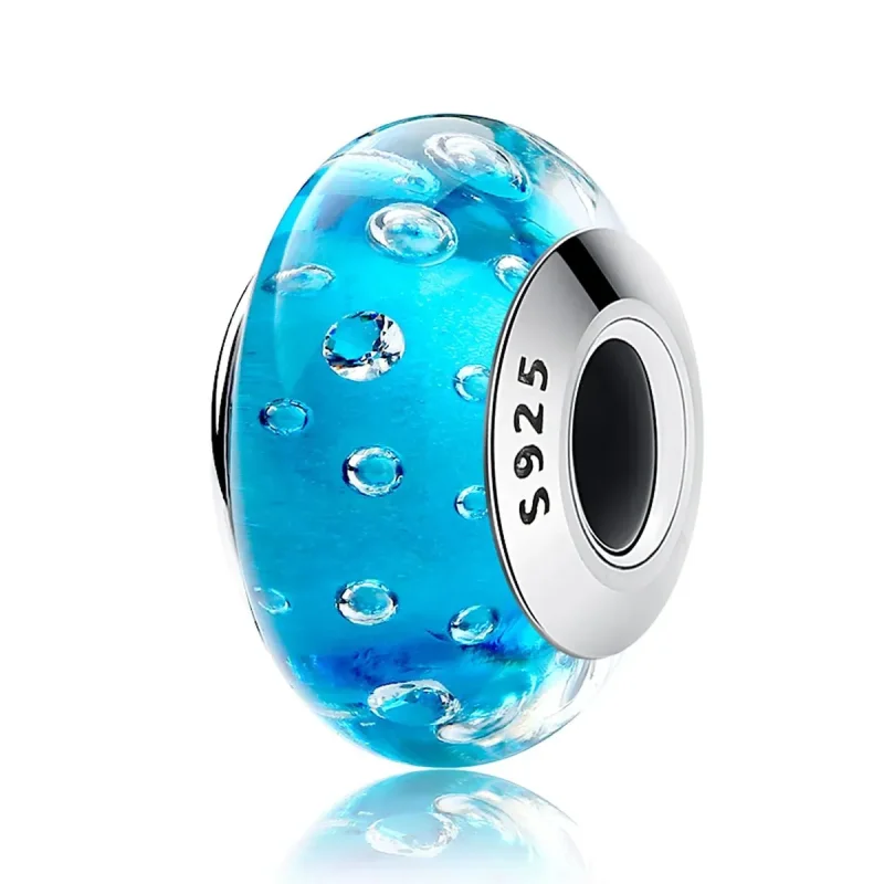 (zdjęcie do) Charms Typu Pandora Niebieski trend z gwintowanym szkłem Murano - SCZ029 - Wyświetl 2