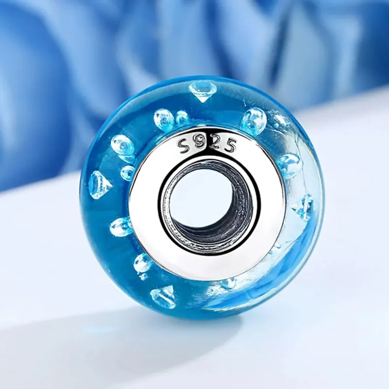 (zdjęcie do) Charms Typu Pandora Niebieski trend z gwintowanym szkłem Murano - SCZ029 - Wyświetl 4