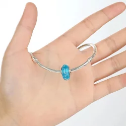 Charms Typu Pandora Niebieski trend z gwintowanym szkłem Murano - SCZ029