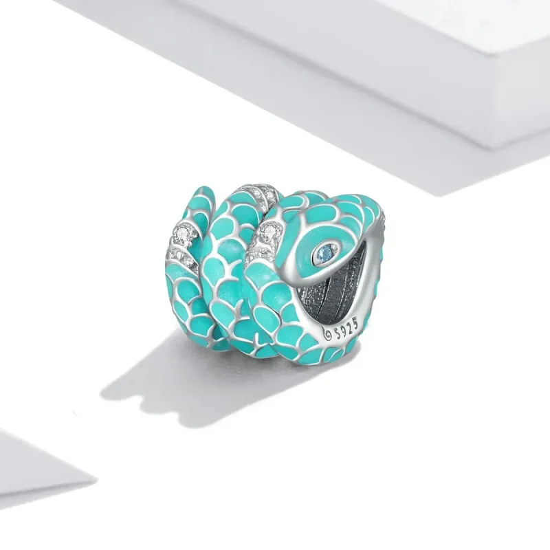(zdjęcie do) Charms Typu Pandora niebieski wąż - BSC576 - Wyświetl 2