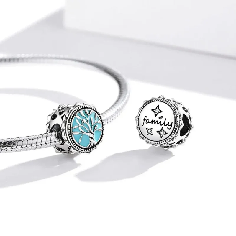 (zdjęcie do) Charms Typu Pandora Niebieskie Drzewo Życia - BSC503 - Wyświetl 4