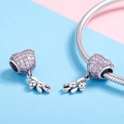 Charms Typu Pandora Niedźwiedź i balon - SCC1054
