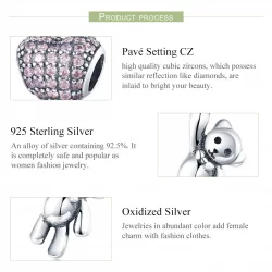 Charms Typu Pandora Niedźwiedź i balon - SCC1054