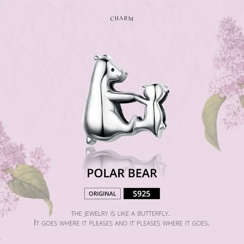 (zdjęcie do) Charms Typu Pandora Niedźwiedź polarny mama i dziecko - SCC1207 - Wyświetl 2