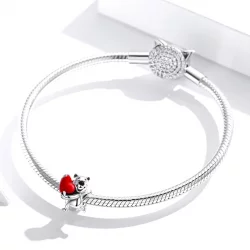 Charms Typu Pandora Niedźwiedź polarny z sercem - SCC1610