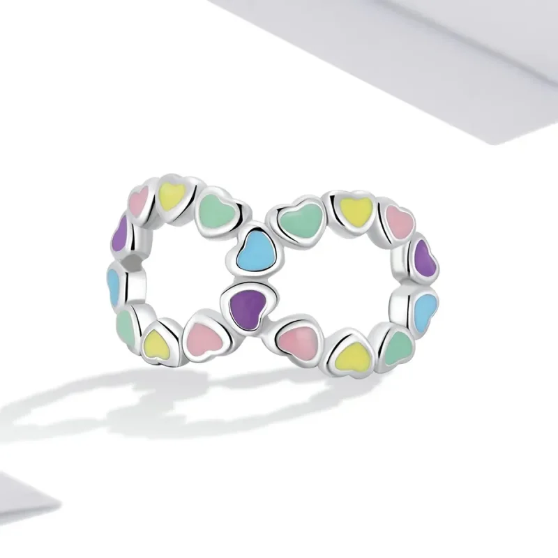 (zdjęcie do) Charms Typu Pandora Nieskończone Tęczowe Serce - SCC2160 - Wyświetl 2