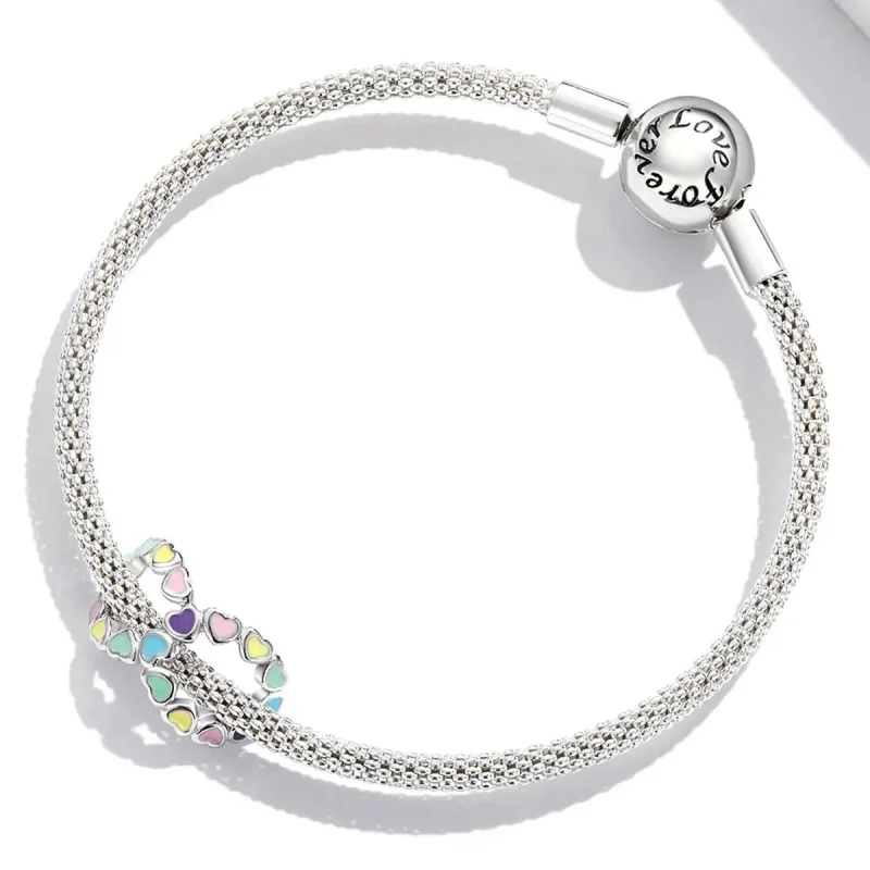 (zdjęcie do) Charms Typu Pandora Nieskończone Tęczowe Serce - SCC2160 - Wyświetl 3