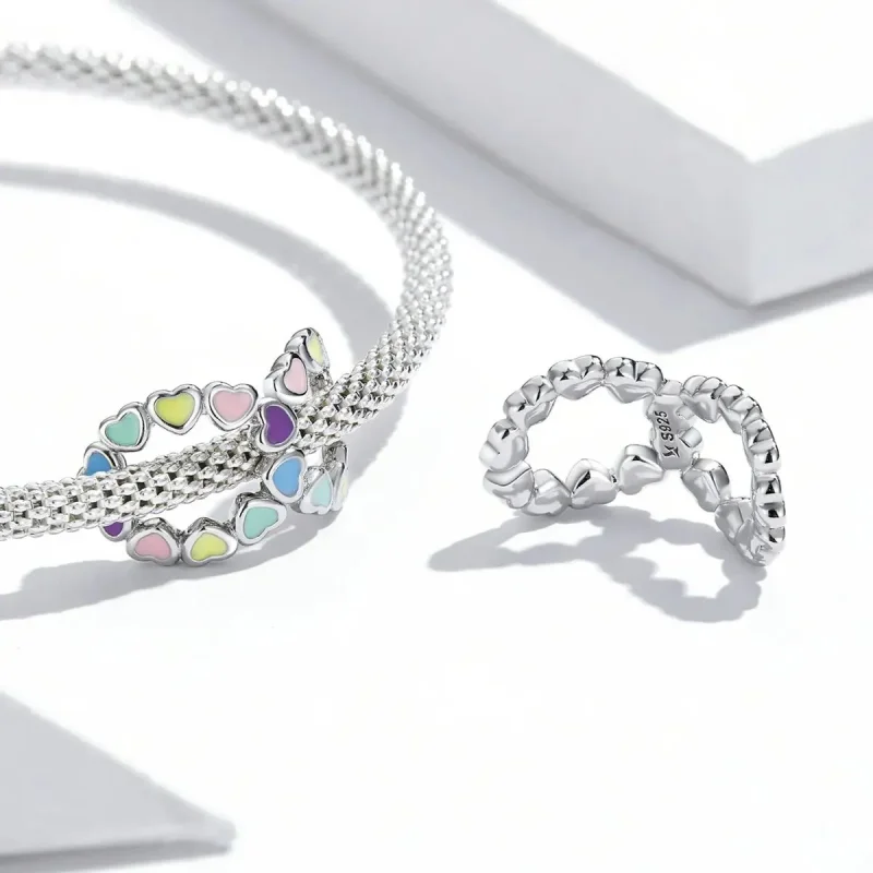 (zdjęcie do) Charms Typu Pandora Nieskończone Tęczowe Serce - SCC2160 - Wyświetl 4