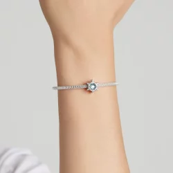 Charms Typu Pandora Śnieżynka Kamienia Księżycowego - BSC512