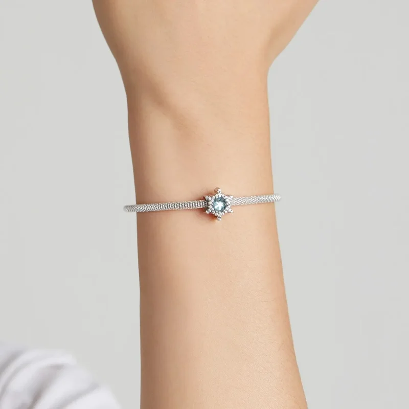 (zdjęcie do) Charms Typu Pandora Śnieżynka Kamienia Księżycowego - BSC512 - Wyświetl 5