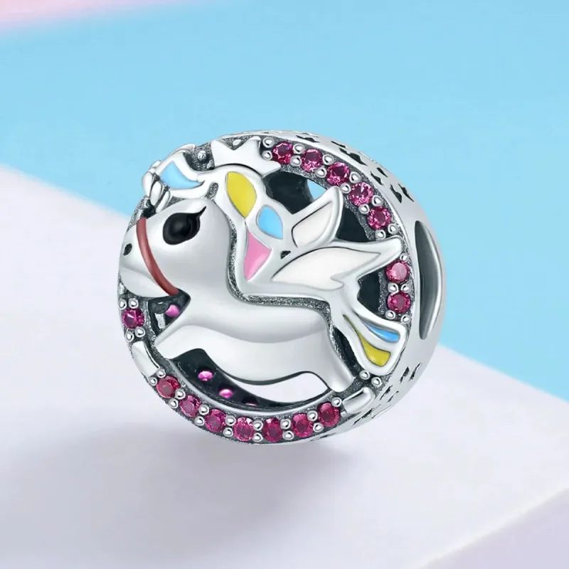 (zdjęcie do) Charms Typu Pandora Pamięć jednorożca - SCC848 - Wyświetl 2