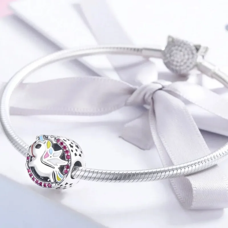 (zdjęcie do) Charms Typu Pandora Pamięć jednorożca - SCC848 - Wyświetl 4