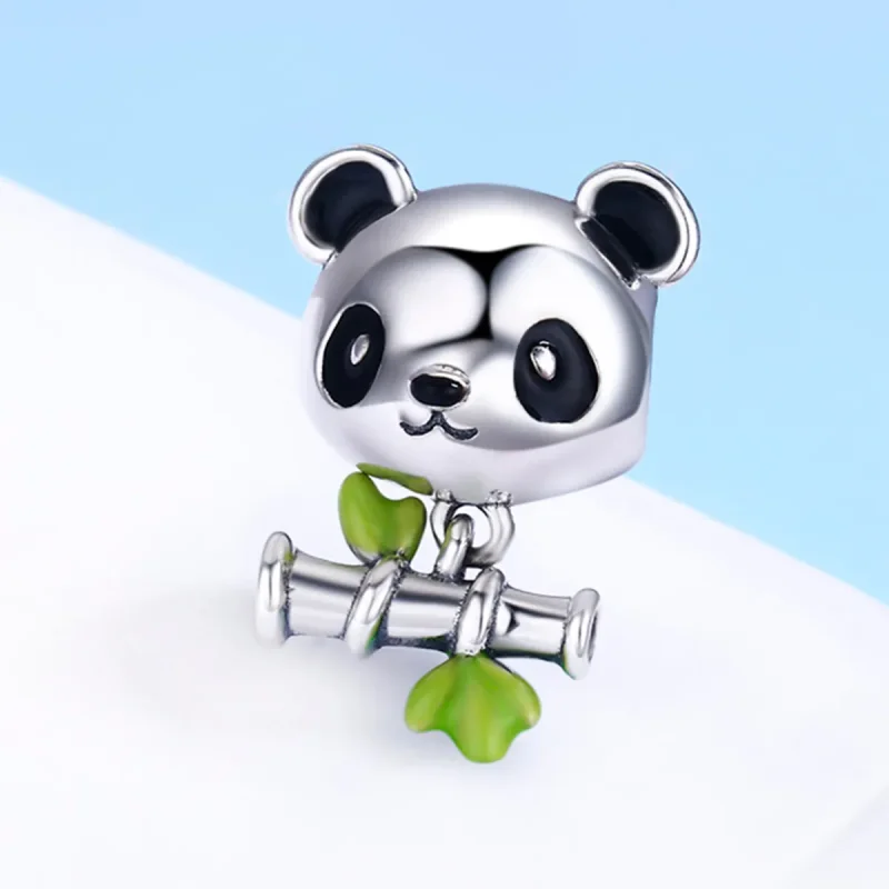 (zdjęcie do) Charms Typu Pandora Panda uwielbia jeść bambus - SCC325 - Wyświetl 4