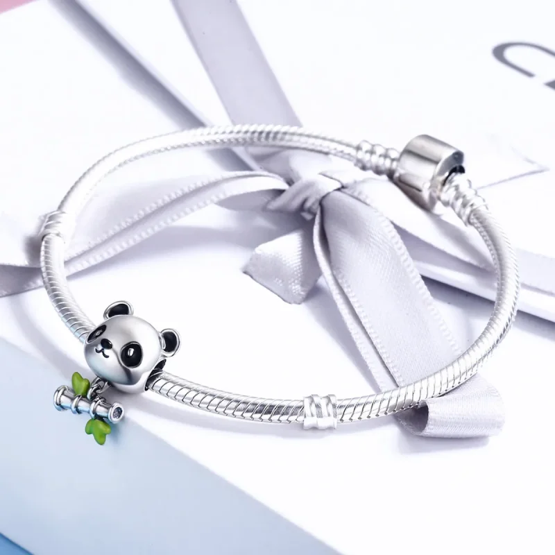 (zdjęcie do) Charms Typu Pandora Panda uwielbia jeść bambus - SCC325 - Wyświetl 5