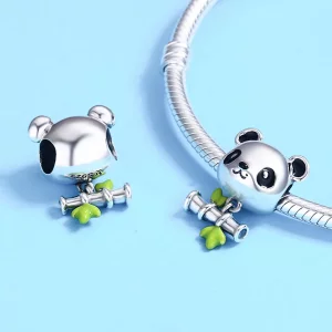 Charms Typu Pandora Panda uwielbia jeść bambus - SCC325