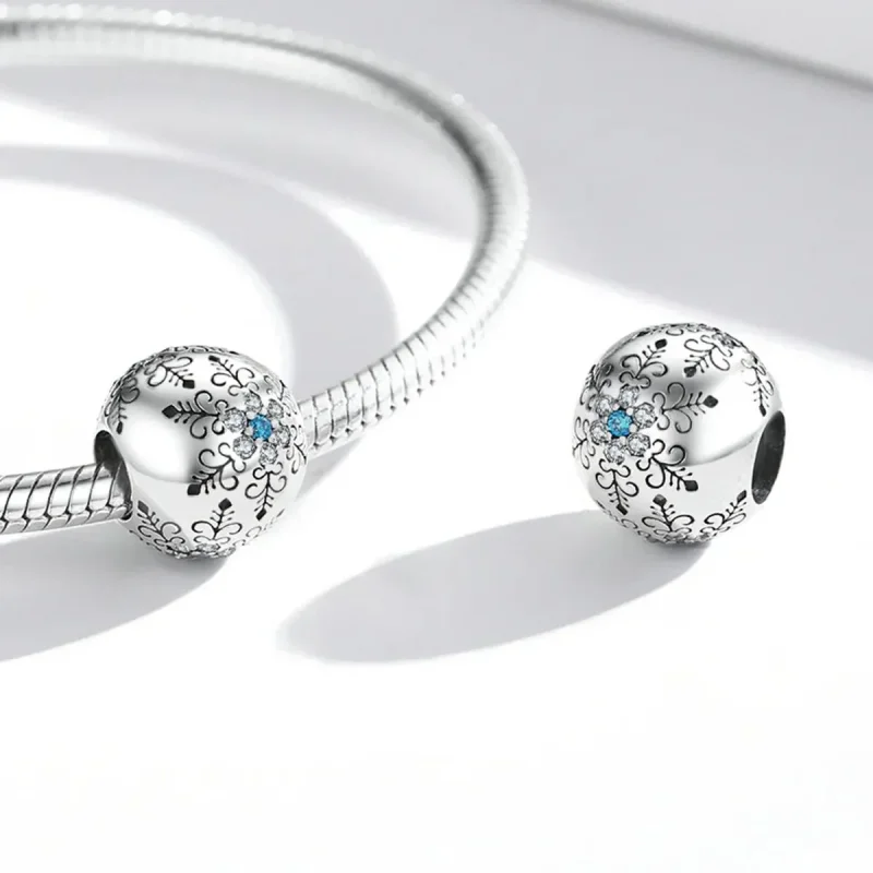 (zdjęcie do) Charms Typu Pandora Płatki śniegu - BSC513 - Wyświetl 4