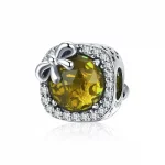 Charms Typu Pandora Pavé Żółty kokardka - SCC1058-YE