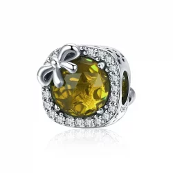 Charms Typu Pandora Pavé Żółty kokardka - SCC1058-YE