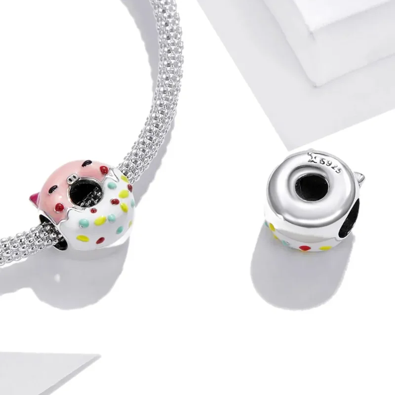 (zdjęcie do) Charms Typu Pandora pączki ze świnkami - SCC1879 - Wyświetl 4