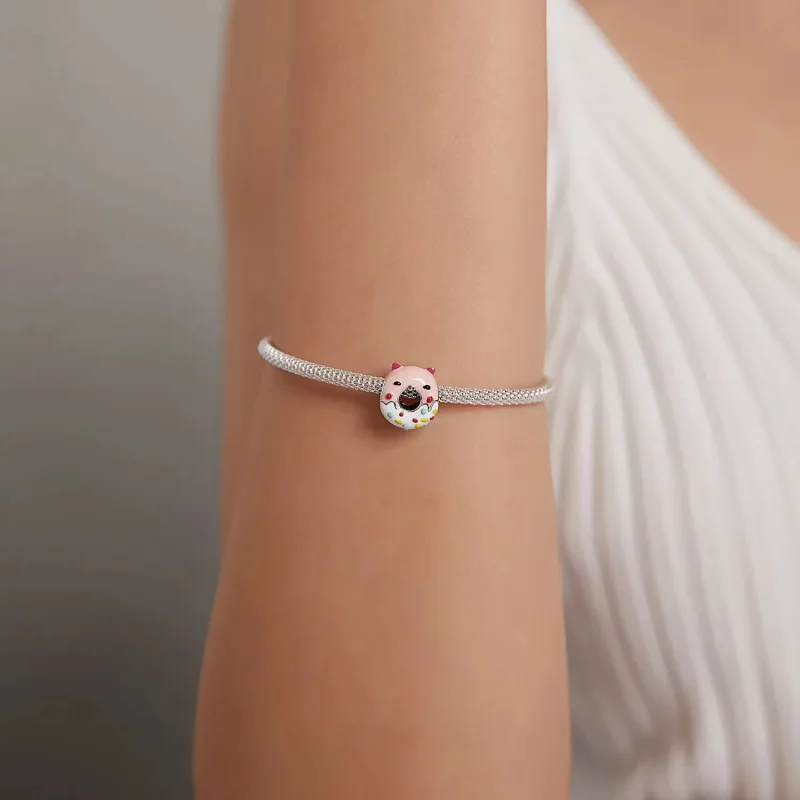 (zdjęcie do) Charms Typu Pandora pączki ze świnkami - SCC1879 - Wyświetl 5
