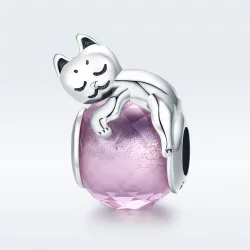 Charms Typu Pandora Śpiący kot - SCC447
